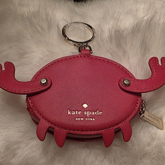 Kate Spade Red 🦀 Crab Coin Purse 🦀 Keychain Bag Charm - Picture 3 of 10